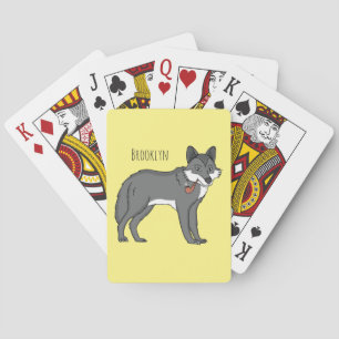 Baraja De Cartas Lobo gris con ilustracion de personalizado de tube
