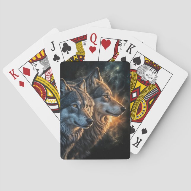 Baraja De Cartas Lobo Lobos Místico Mágico  (Reverso)