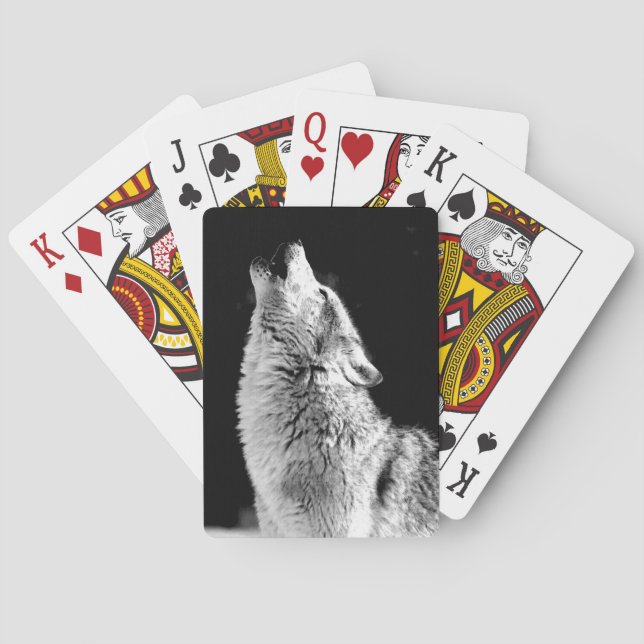 Baraja De Cartas Lobo negro y blanco (Reverso)