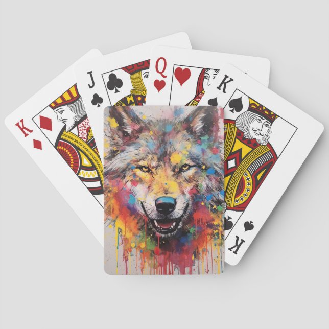 Baraja De Cartas Lobo pintado (Reverso)