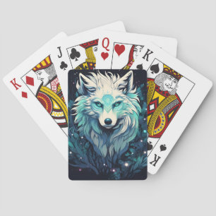 Baraja De Cartas Lobo silvestre lunar celeste