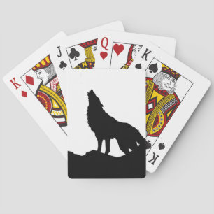 Baraja De Cartas Lobo solitario parado en una colina