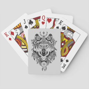 Baraja De Cartas Lobo tribal indio