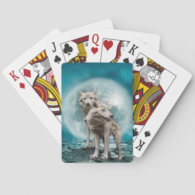 Baraja De Cartas Lobos blancos (Reverso)