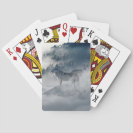 Baraja De Cartas Lobos en un paisaje invernal