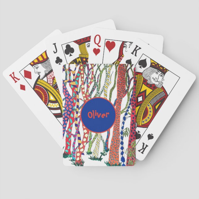 Baraja De Cartas loco bosque divertido feliz (Reverso)