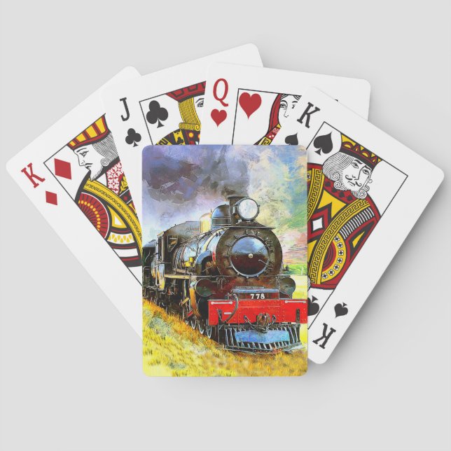 Baraja De Cartas Locomotora del motor del tren de vapor 778 (Reverso)