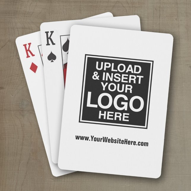 Baraja De Cartas Logo básico de Office o empresa (Add your logo to these personalized playing cards - your logo here)