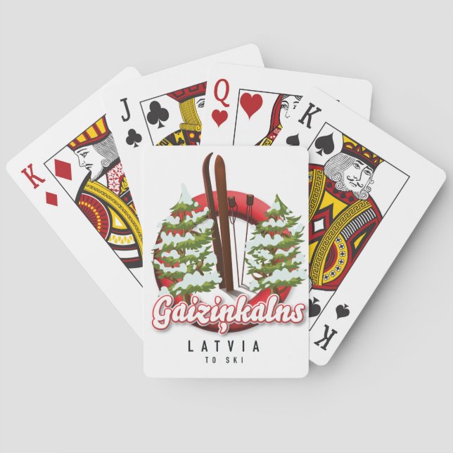 Baraja De Cartas Logo de Gaiziņkalns Latvia (Reverso)