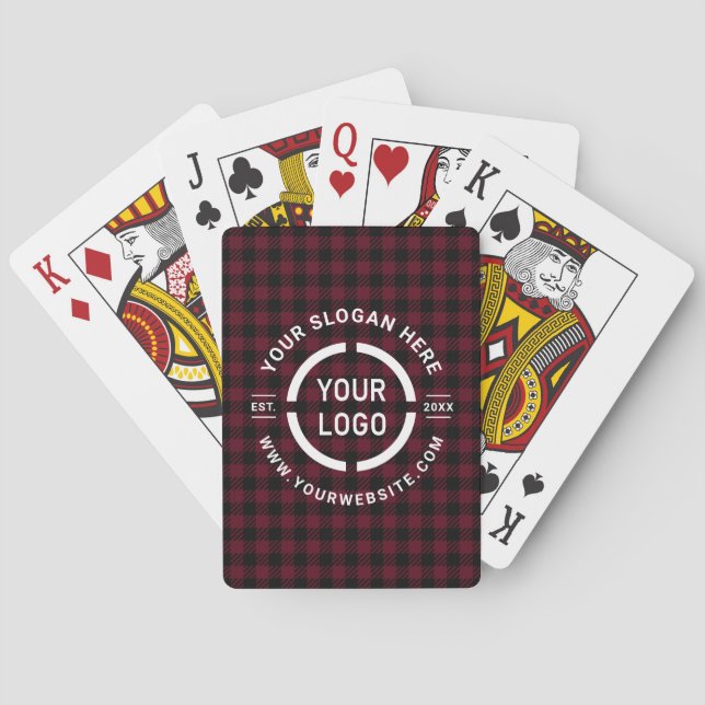 Baraja De Cartas Logo de Masala gingham personalizado promocional (Reverso)