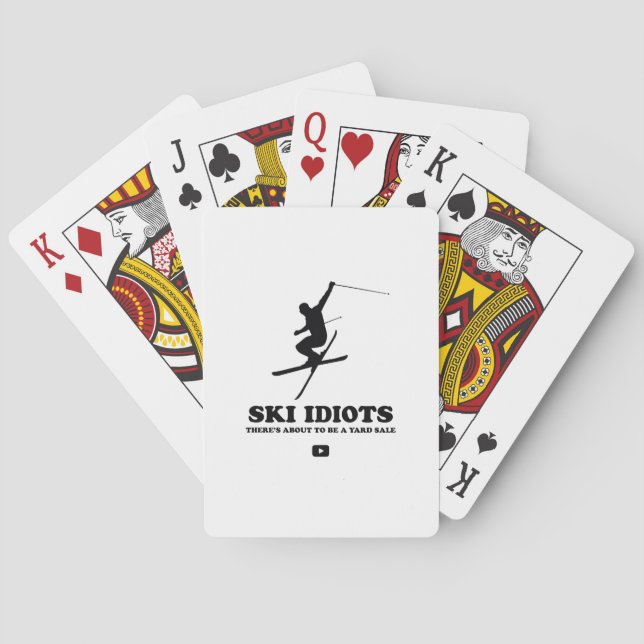 Baraja De Cartas Logo de Ski Idiot (Reverso)
