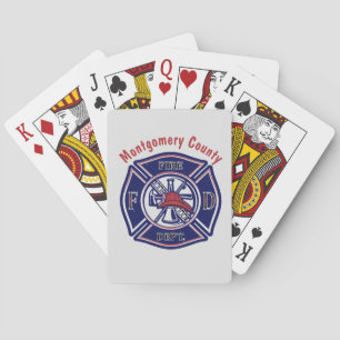 Baraja De Cartas Logo del distintivo azul para bomberos personaliza