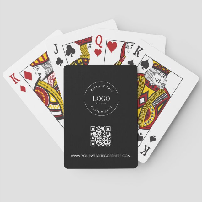 Baraja De Cartas LOGO empresarial personalizado CÓDIGO QR corporati (Reverso)