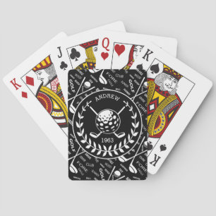 Baraja De Cartas Logotipo elegante personalizado del golf del