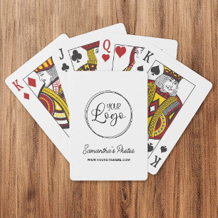 Baraja De Cartas Logotipo Empresarial Redondo Minimalista Promo