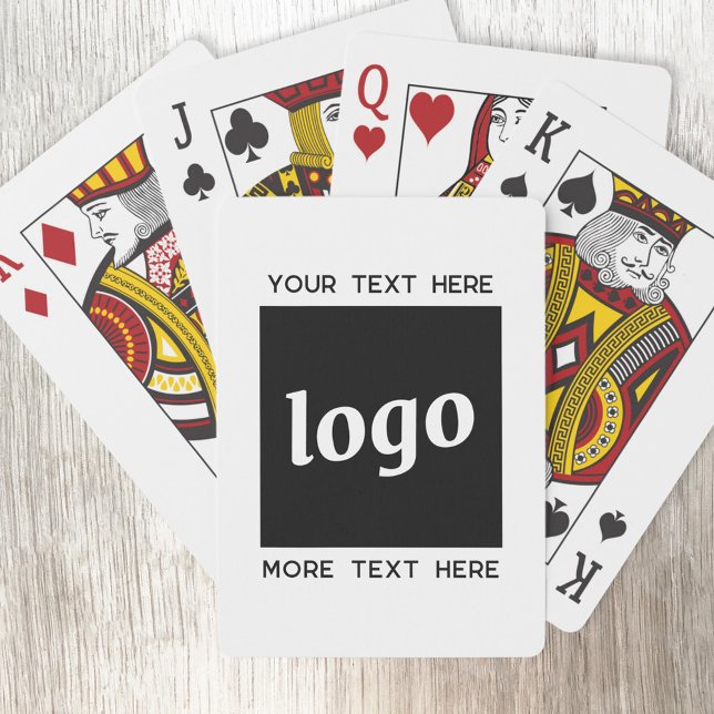 Baraja De Cartas Logotipo simple con negocio de texto (Logo with custom text business promotional playing cards)