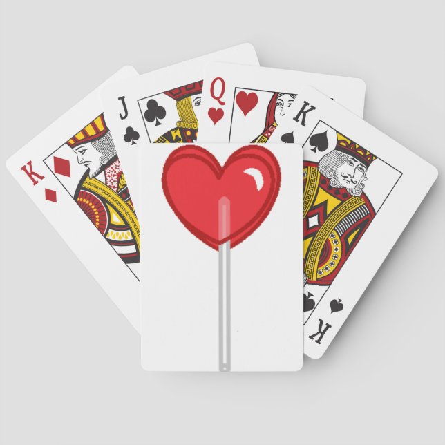 Baraja De Cartas lollismo de corazón rojo (Reverso)