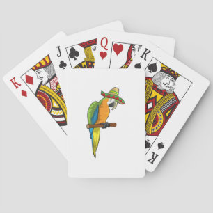 Baraja De Cartas Loro con gorra de paja