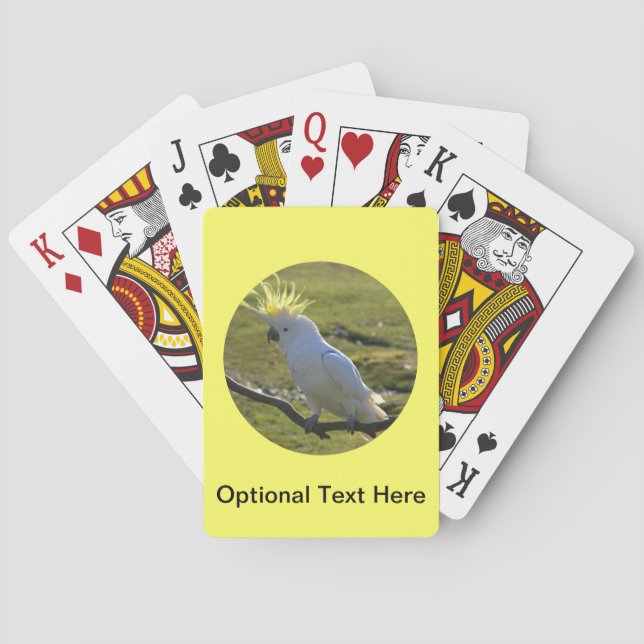 Baraja De Cartas Loro de Cockatoo amarillo y blanco (Reverso)