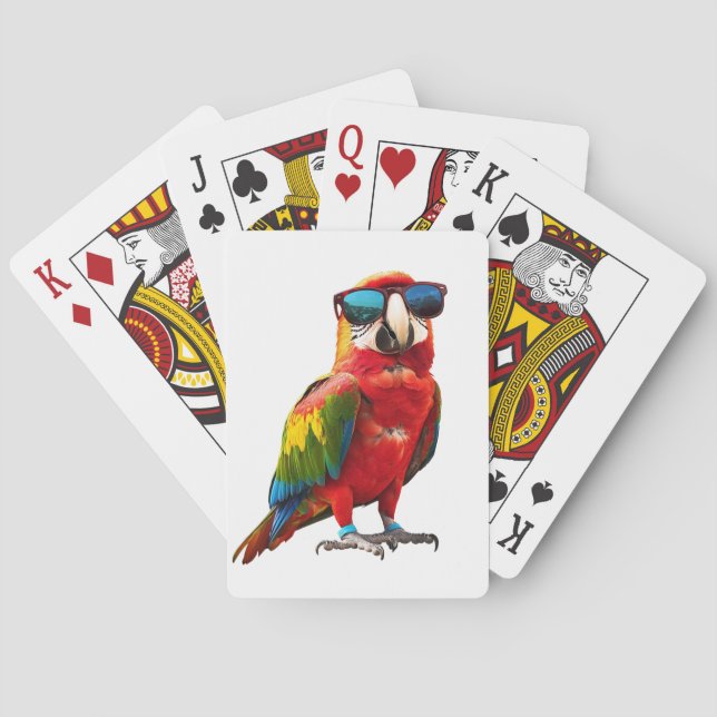 Baraja De Cartas Loro Genial con Gafas de Sol (Reverso)