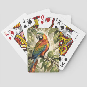 Baraja De Cartas Loro pájaro en dibujo de árbol