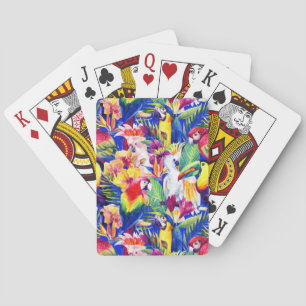 Baraja De Cartas Loros de la acuarela