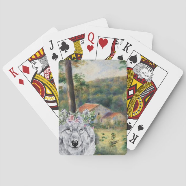 Baraja De Cartas Los alrededores de Renoir de Briey y el Lobo Fancy (Reverso)