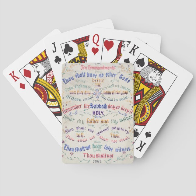 Baraja De Cartas Los diez mandamientos (Reverso)