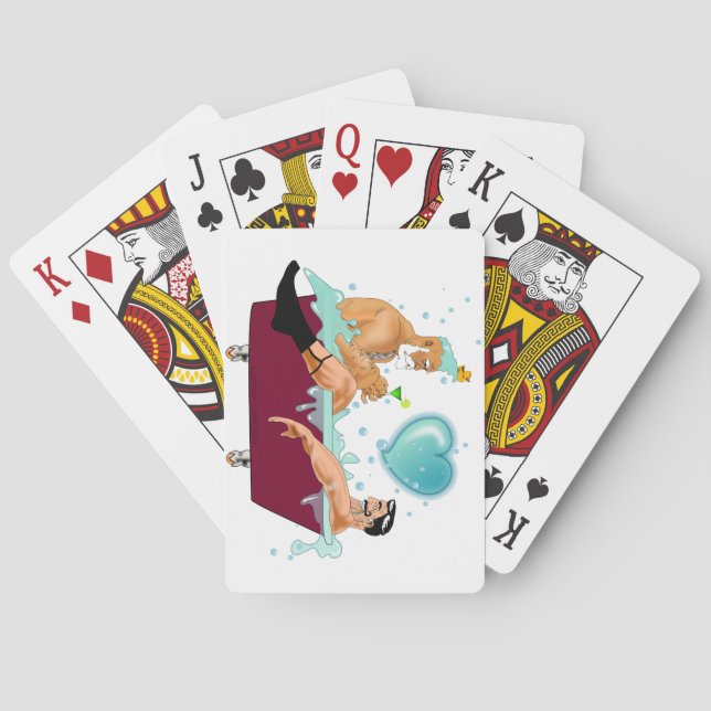 Baraja De Cartas Los dos hombres gay de SlipperyJoe aman la bañera  (Reverso)