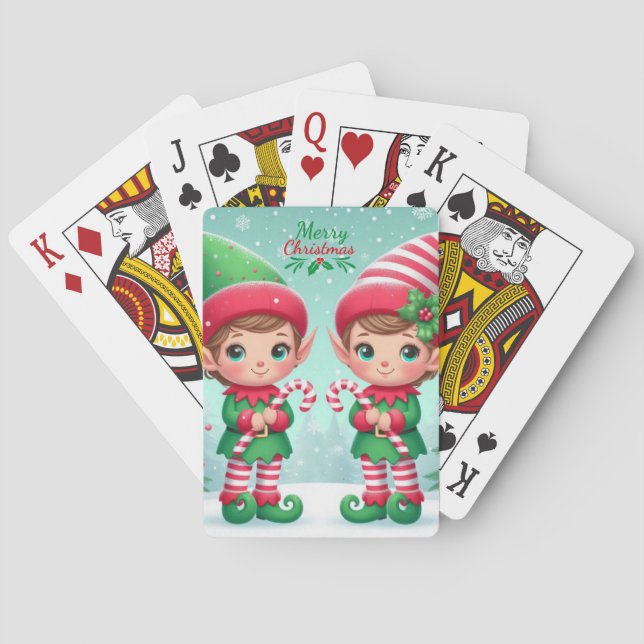 Baraja De Cartas Los elfos de los Navidades (Reverso)