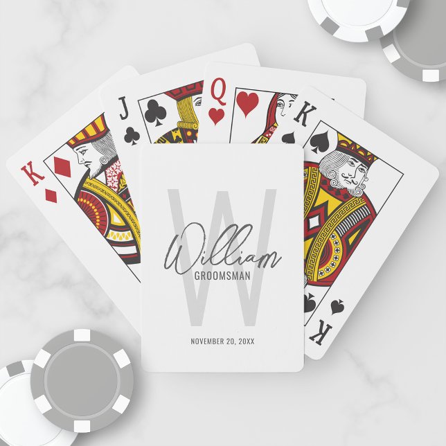 Baraja De Cartas Los Groomsmen Personalizados de guión moderno jueg (Subido por el creador)