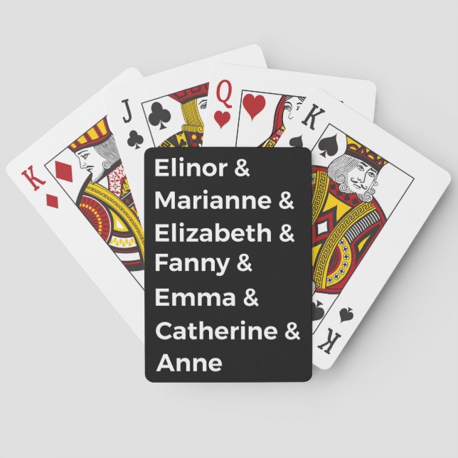 Baraja De Cartas Los héroes de Jane Austen I (Reverso)