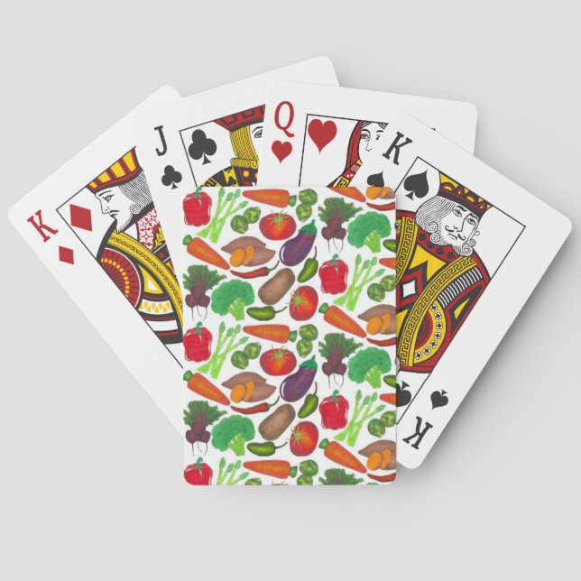 Baraja De Cartas Los huertos vegetales producen verduras de Greenma (Reverso)