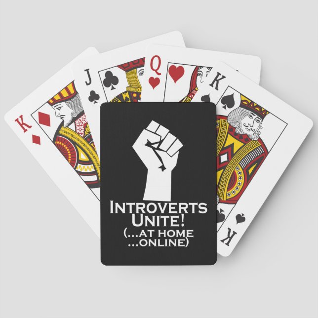 Baraja De Cartas Los introvertidos se unen, en casa, en línea, dive (Reverso)