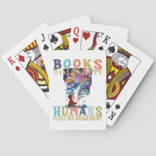 Baraja De Cartas Los libros me hacen felices a los humanos me hacen