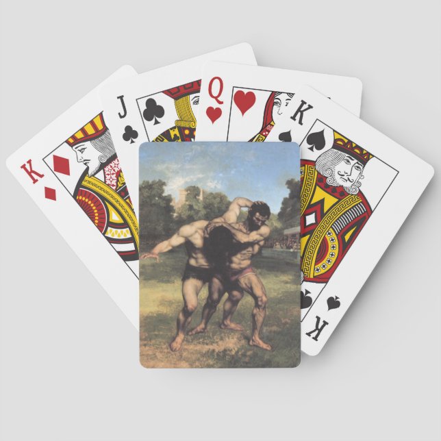 Baraja De Cartas Los luchadores por Gustave Courbet (Reverso)