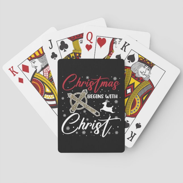 Baraja De Cartas Los navidades comienzan con Cristo Navidad Cristia (Reverso)
