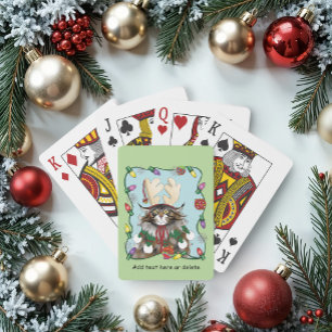 Baraja De Cartas Los navidades le dan gracia al gato verde