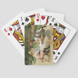 Baraja De Cartas Los niños disfrutan del té de la tarde en el parqu