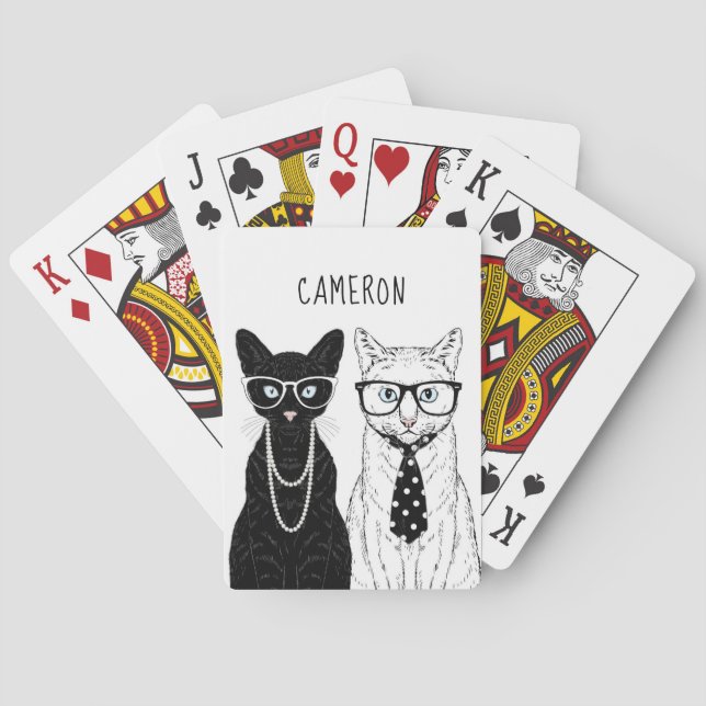 Baraja De Cartas Los pares el | del gato añaden su nombre (Reverso)