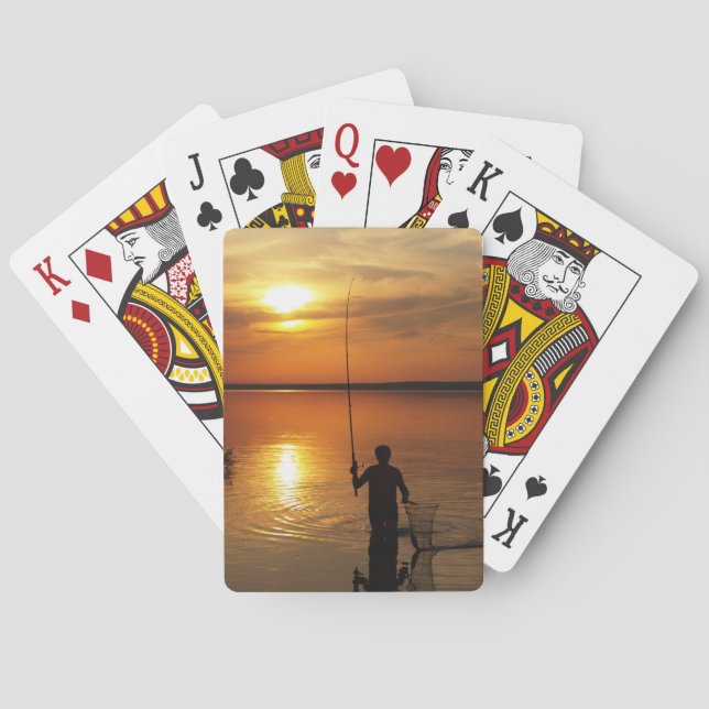 Baraja De Cartas Los pescadores capturan peces girando (Reverso)