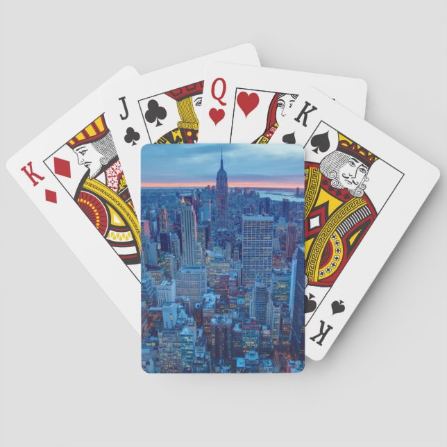 Baraja De Cartas Los rascacielos de Manhattan se encienden (Reverso)