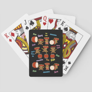 Baraja De Cartas Los regalos Kawaii del tambor de Taiko llevan a