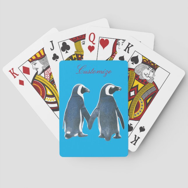 Baraja De Cartas Love Birds Penguin Couple Thunder_Cove (Reverso)