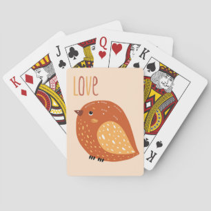 Baraja De Cartas Love Boho Bird Design Typography