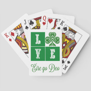 Baraja De Cartas Love Celtic Shamrock Hearts Ireland Motto
