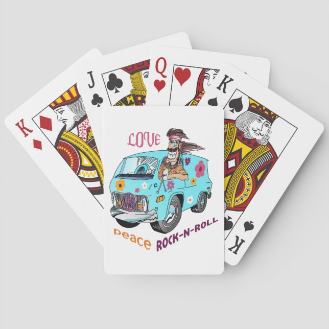 Baraja De Cartas Love Peace Rock N Roll (Reverso)