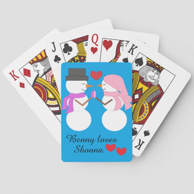 Baraja De Cartas Love & Snowpeople:  Blue-green (Reverso)