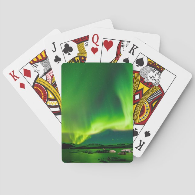 Baraja De Cartas Luces boreales de Islandia (Reverso)