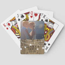 Baraja De Cartas Luces de madera rústicas del tarro de albañil de